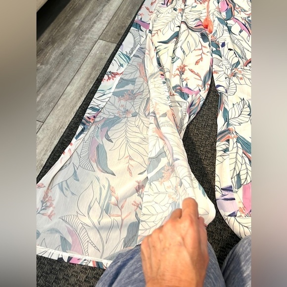 NWT,2-PC Apana,Botanical Garden Coral Resort & Beach Palazzo Pants & Swim Top - Picture 8 of 13